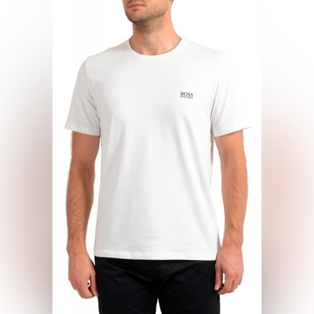 BOSS Hugo Boss White Stretch Crewneck T-Shirt